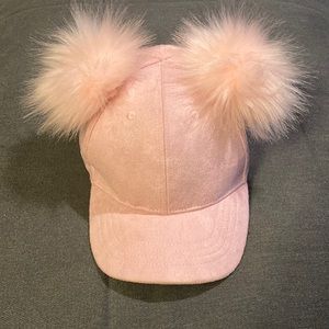 Pink puffy hat